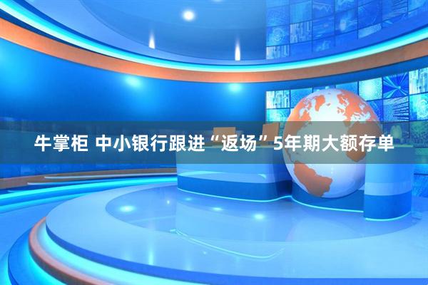 牛掌柜 中小银行跟进“返场”5年期大额存单