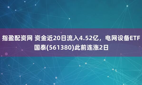 指盈配资网 资金近20日流入4.52亿，电网设备ETF国泰(561380)此前连涨2日